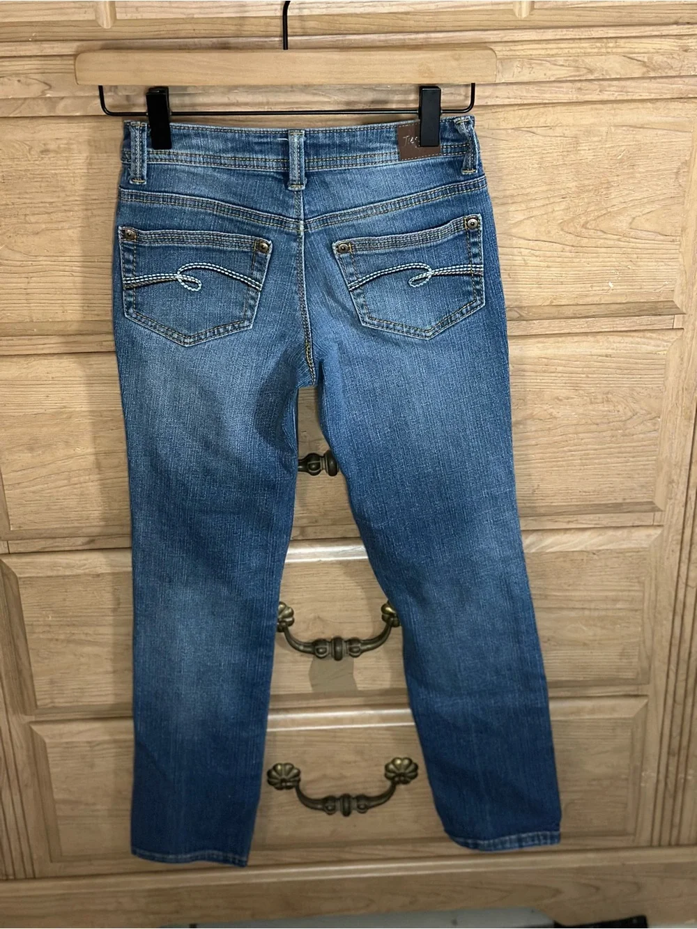 Justice Blue Jeans with Rhinestone Side Detail | Size 10 short